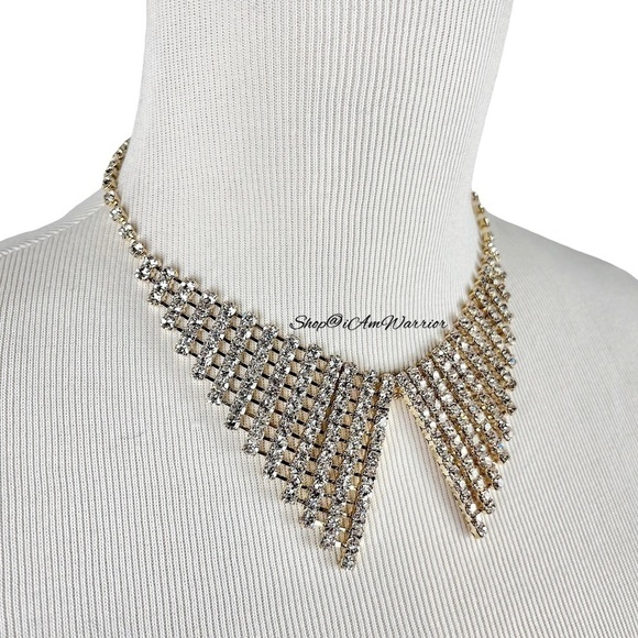 Jeweled rhinestone collar necklace shop@iamwarrior